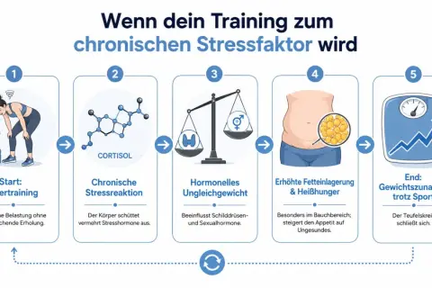 Quand le sport devient un stress : surentraînement, cortisol, déséquilibre hormonal, stockage de graisse et faim. Je mange peu, je fais du sport et je grossis.