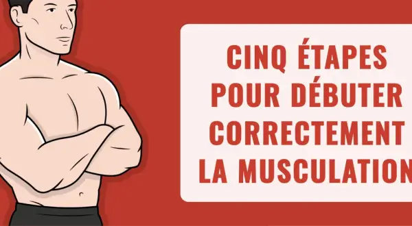 Un homme musclé pose, prêt à suivre un programme musculation débutant. Cinq étapes pour commencer la musculation correctement.